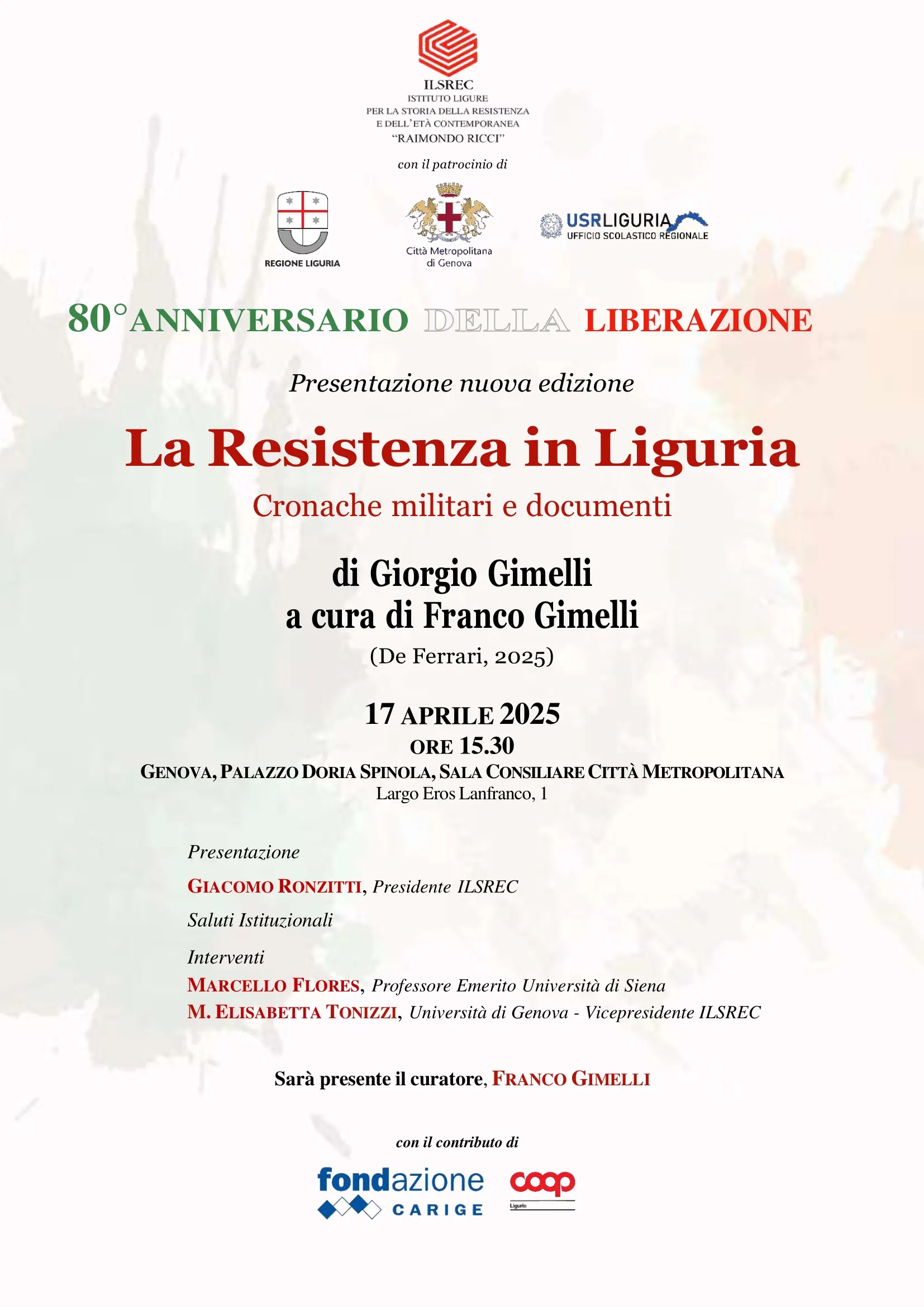 17 APRILE 2025 Volantino Gimelli La Resistenza in Liguria