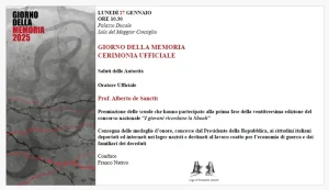 Locandina Giorno della Memoria 27 Gennaio 2025 Palazzo Ducale