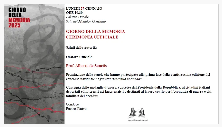 27 Gennaio 2025: Giorno della Memoria a Palazzo Ducale