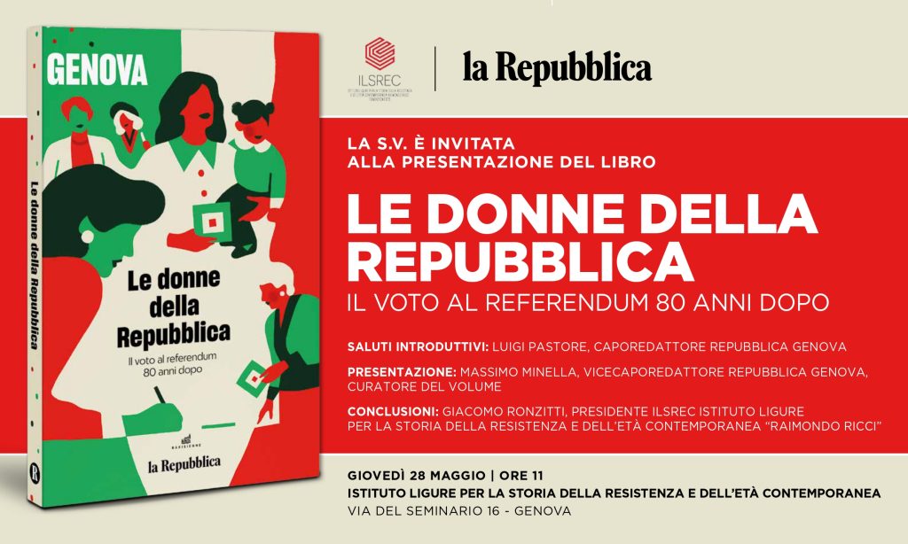 Invito Giovedì 28 Maggio Le Donne Alla Repubblica ILSREC